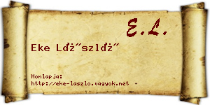 Eke László névjegykártya